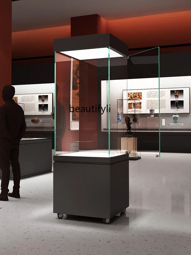 Museum Historical Relics Glass Display Clothes Closet Collection Exhibits Porcelain Exhibition High Cabinet