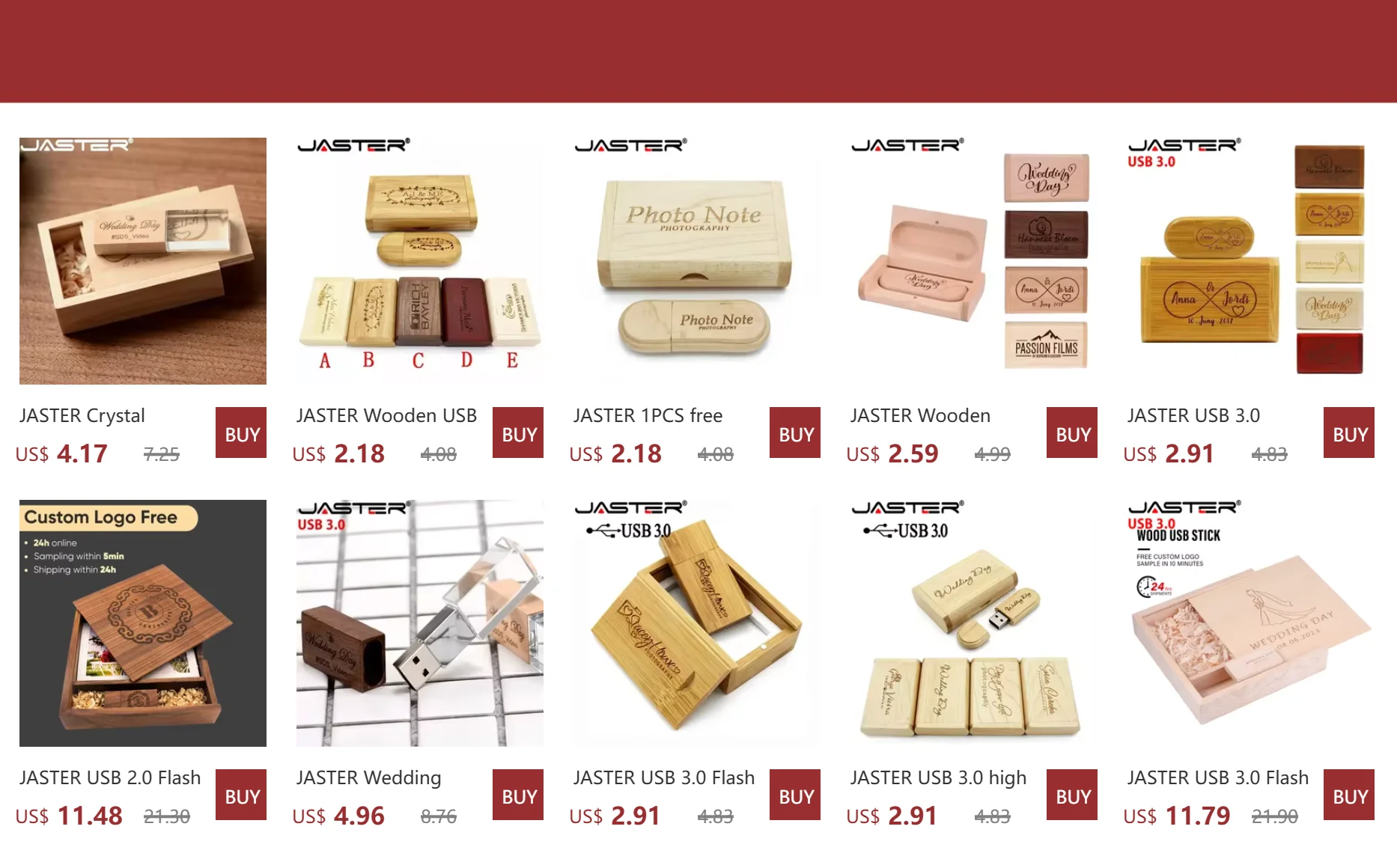 JASTER Kristall-Holz-USB-Stick, USB-Speicherstick, 4 GB, 8 GB, 16 GB, 32 GB, 64 GB, Hochzeitsgeschenk, USB-Laufwerk – Detail 9