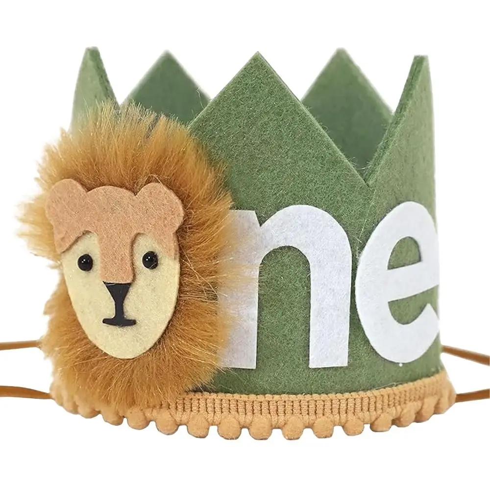 Green Wild One Birthday Decorations Lion Birthday Hat Where The Wild Things Are Party Supplies Crown One Birthday Hat