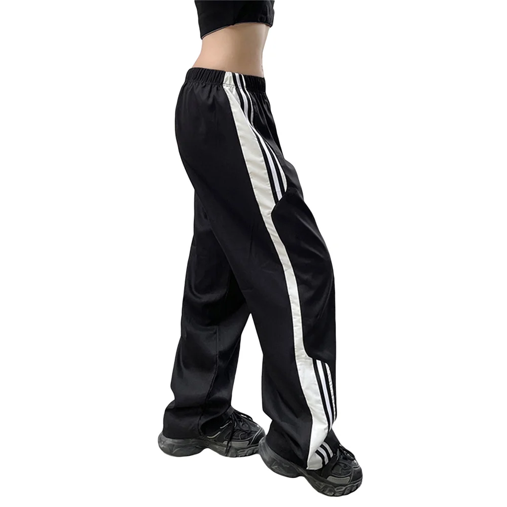 Women's New Stripes Spelling Color Loose High Waist Casual Pants Running Riding Jogging Hip-hop Pants Female Sweatpants