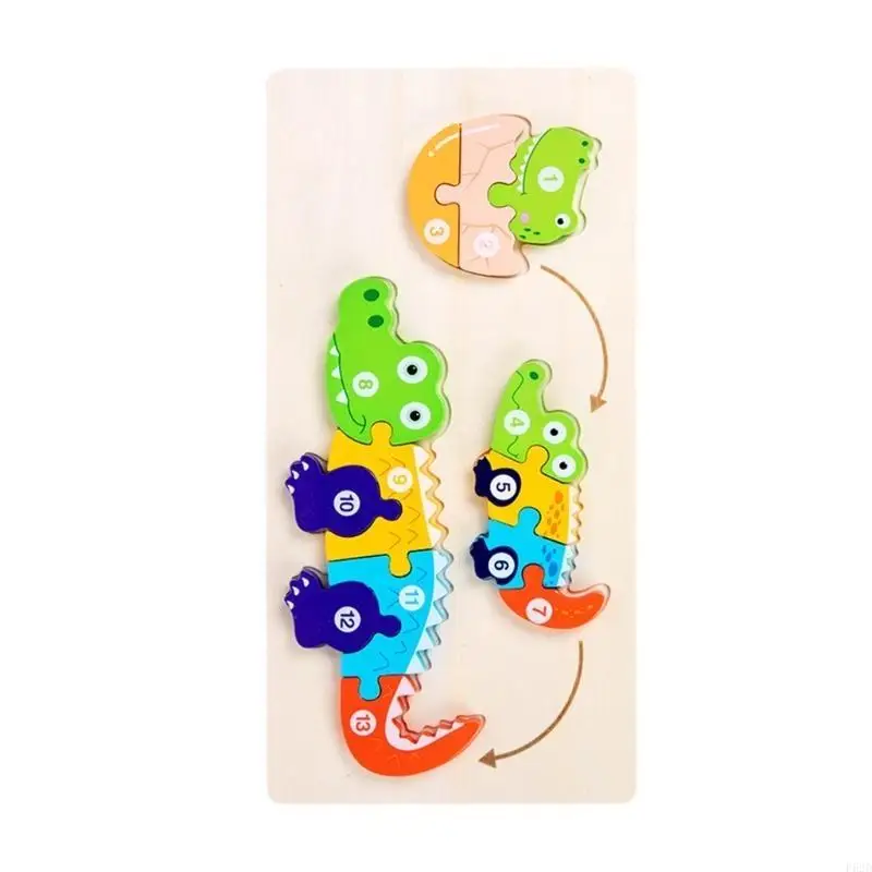 F62d Holz Tier Puzzle Wachstum Lernpuzzle Spielzeug für Vorschulkinder -Puzzlespiel Spielzeug für Kinder