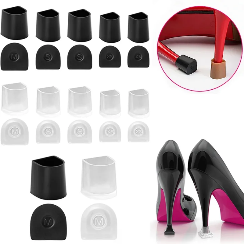 4Pcs Heel Caps for High Heels - Semicircle High Heel Replacement Protectors - Anti-Slip Noise-Reducing Stiletto Heel Stoppers
