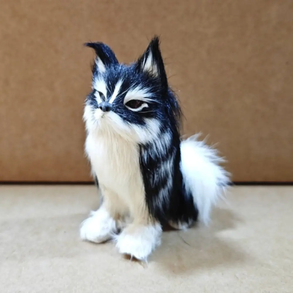 Grote Staart Wolfshond Knuffel Aantrekkelijke Ogen Geitenbont Pluche Wolfdog Pop Wit & Zwart Cartoon Hond Gevulde Plushie Pop