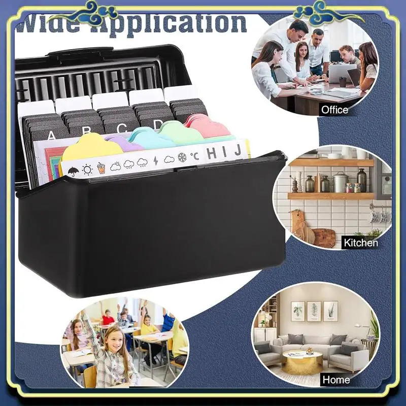 Portable Index Card Holder With Lock,Collapsible Index Card Box Fits 3X5-Inch Flash Cards - Business,Or Note Card Storage Boxes