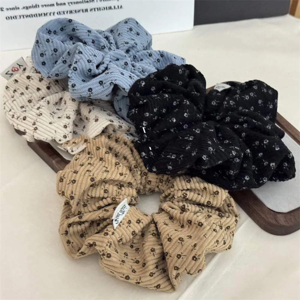 1/4 Stück florales Cord-Haargummi im Vintage-Stil, süßer Stil, perfekt für tägliche Girly-Frisuren, süßer Haarschmuck für Damen, ideal lässig – Detail 4