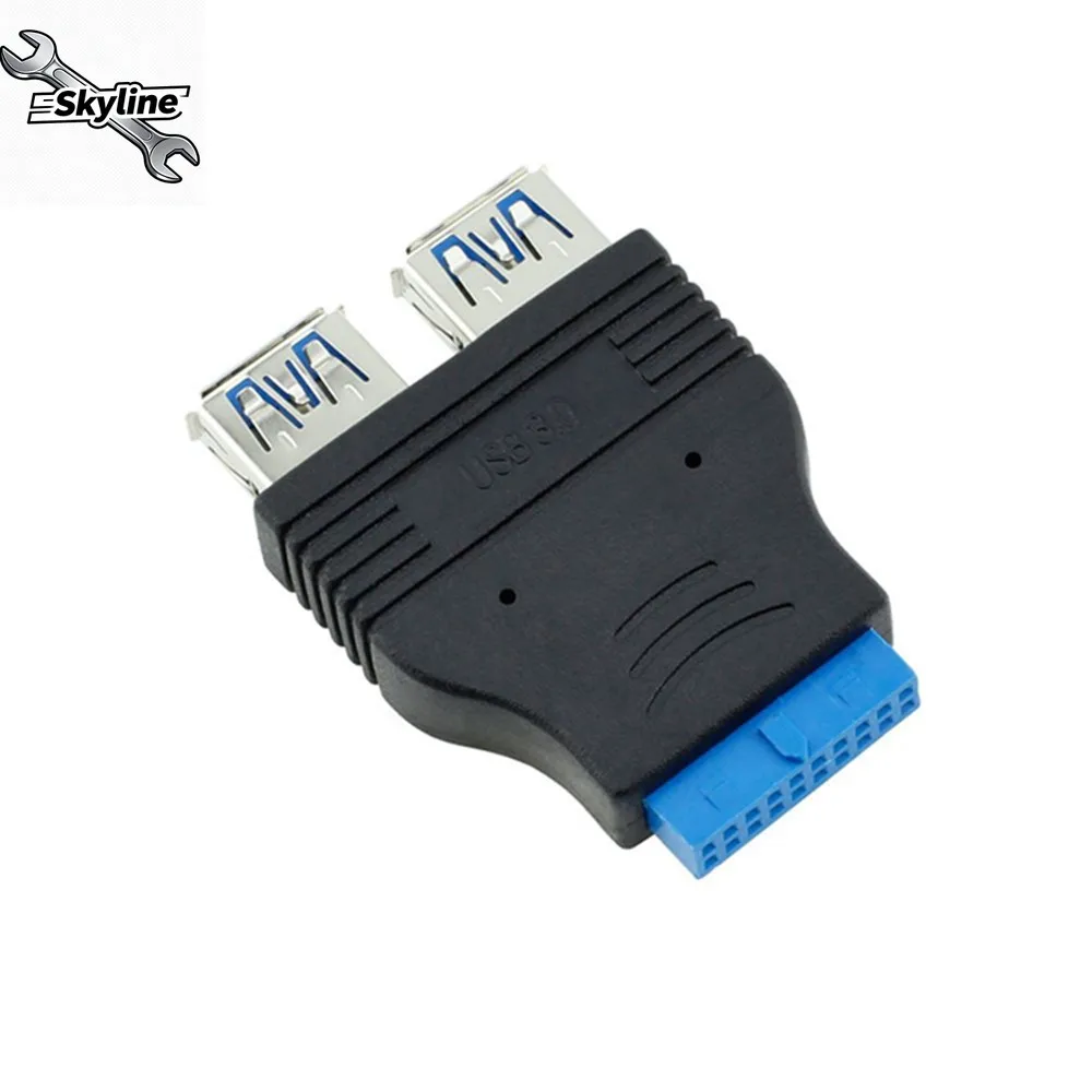 Neue Motherboard 2 Ports USB 3,0  zu 20 Pin Header Weiblich Adapter Stecker