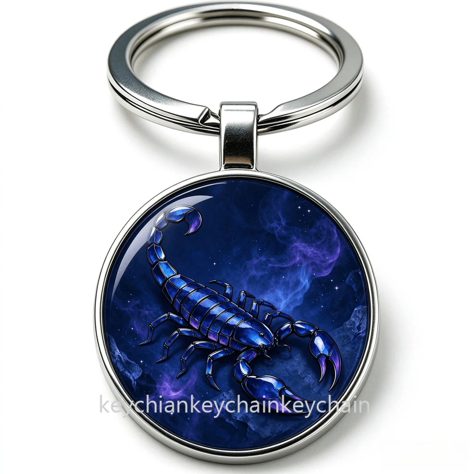 Galaxy Blue Scorpion Zodiac Scorpio Keychain Key Ring Animal Bag Charm Car Key Holder Gift for Men Women