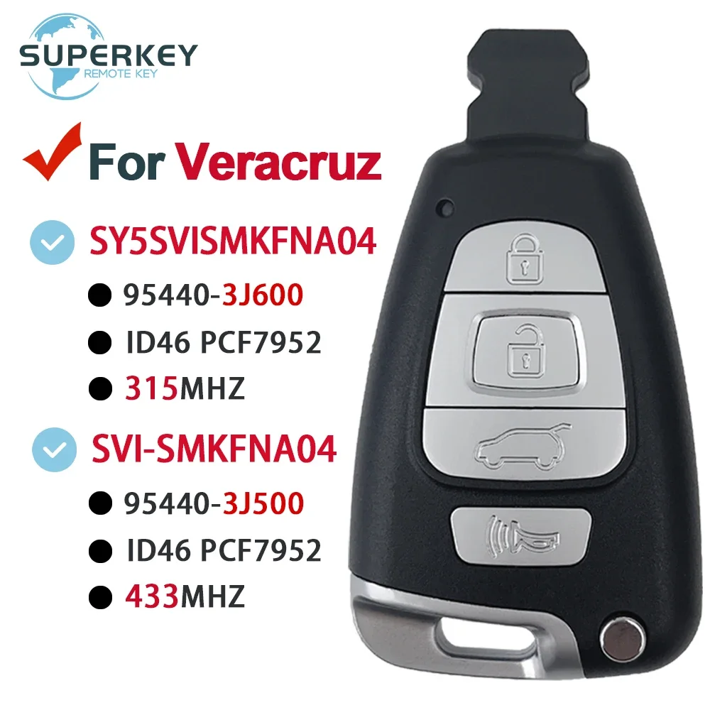 SUPERKEY For Hyundai Veracruz 95440-3J500/ 95440-3J600 Remote Control Car Key Fob ID46 PCF7952 Chip SY5SVISMKFNA04 SVI-SMKFEU04