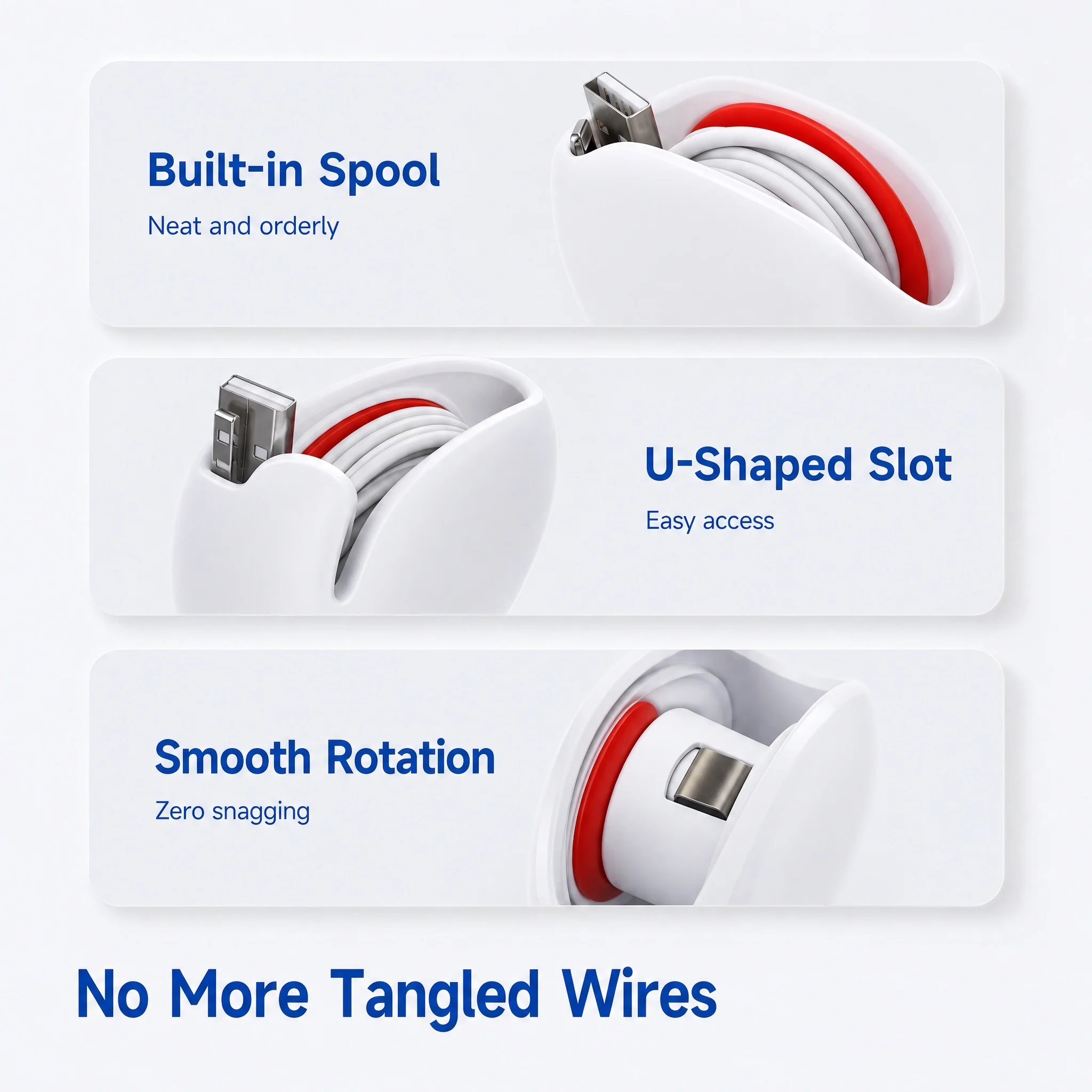1pcs color random automatic recycling reel, fixed wire organizer, winding device, telescopic earphone, data cable, charging cabl