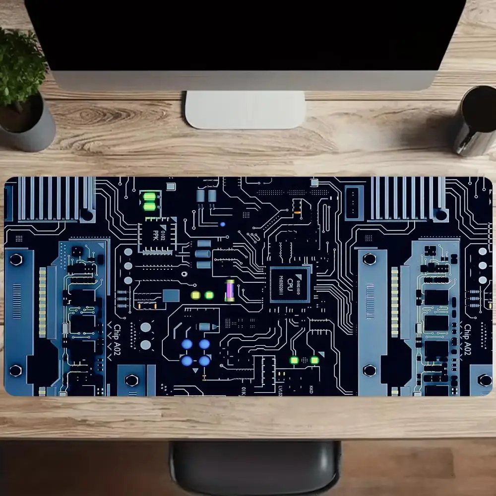 Circuit Board Mousepad Desk Mats Setup Laptop Accessories Desk Gadgets Gaming Office Mouse Mat Playmat Gamer Setup Decoration
