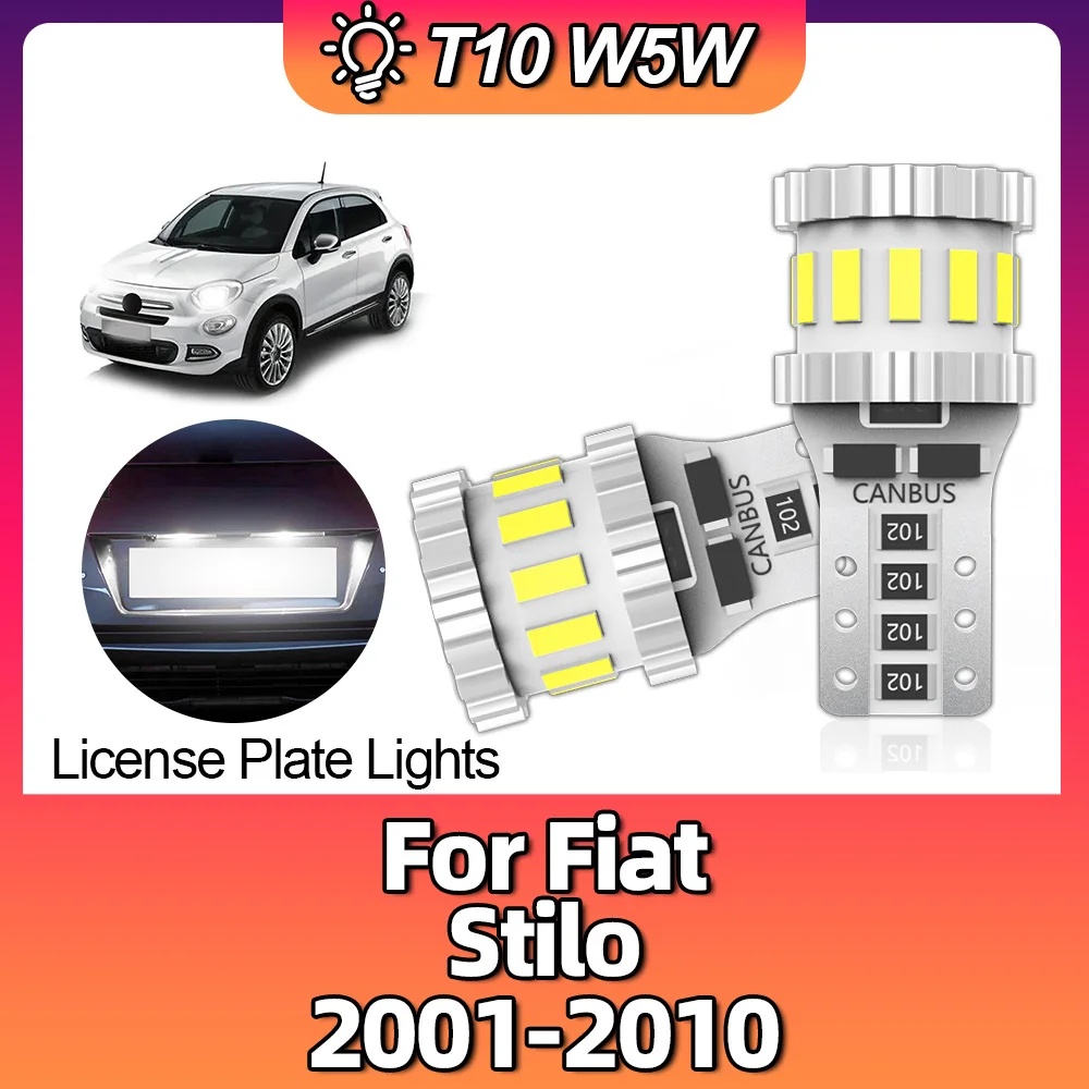 T10 194 168 W5WCar Interior Parking Lamp License Plate LED CANBUS Light For Fiat Stilo 2001 2002 2003 2004 2005 2006 2007-2010