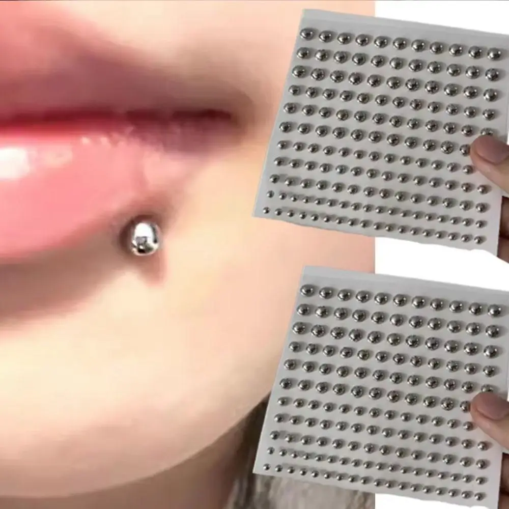 58-180Pcs Set Sticker Fake Belly Eyebrow Lip Piercing Ear Stud Non Piercied Earring Fake Nose Ring Fashion Piercing Jewelry