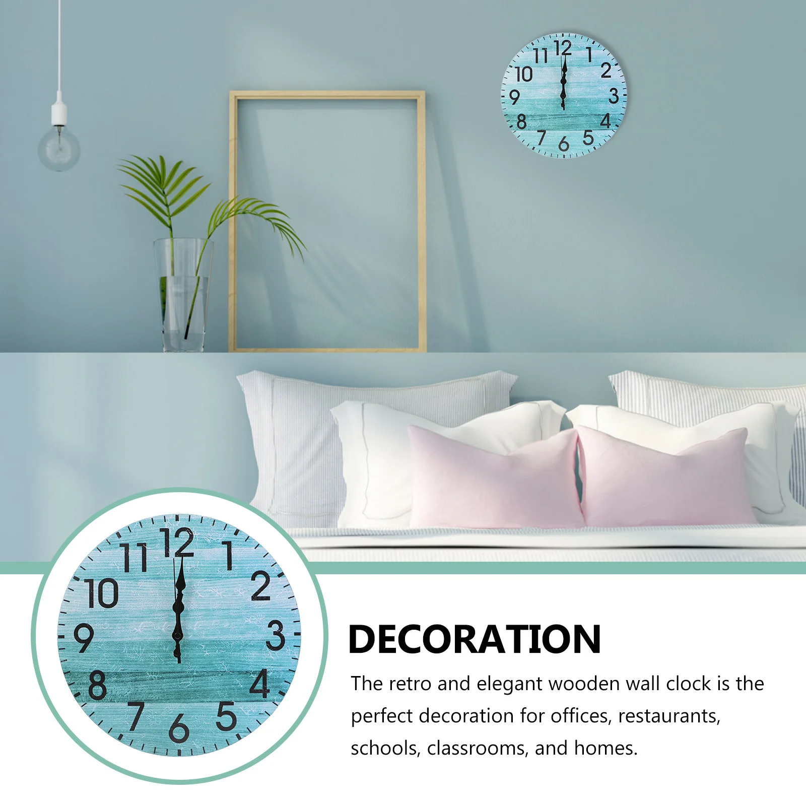 

Creative Mute Wall Clock Modern Simple Design Mdf Material Compact Size Silent Non-Ticking Round Wall Clock Home Decor