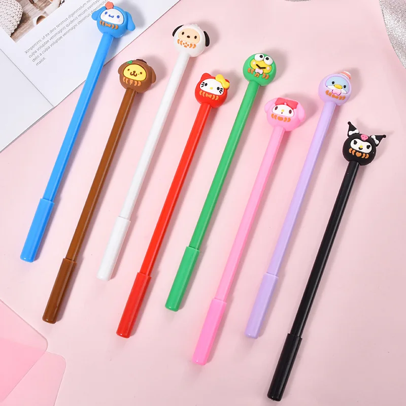 New Cute Sanrio Egg Series Cartoon Neutral Pen Student Supplies Stationery Black Carbon Pen 0.5 Needle Head Pen Personality