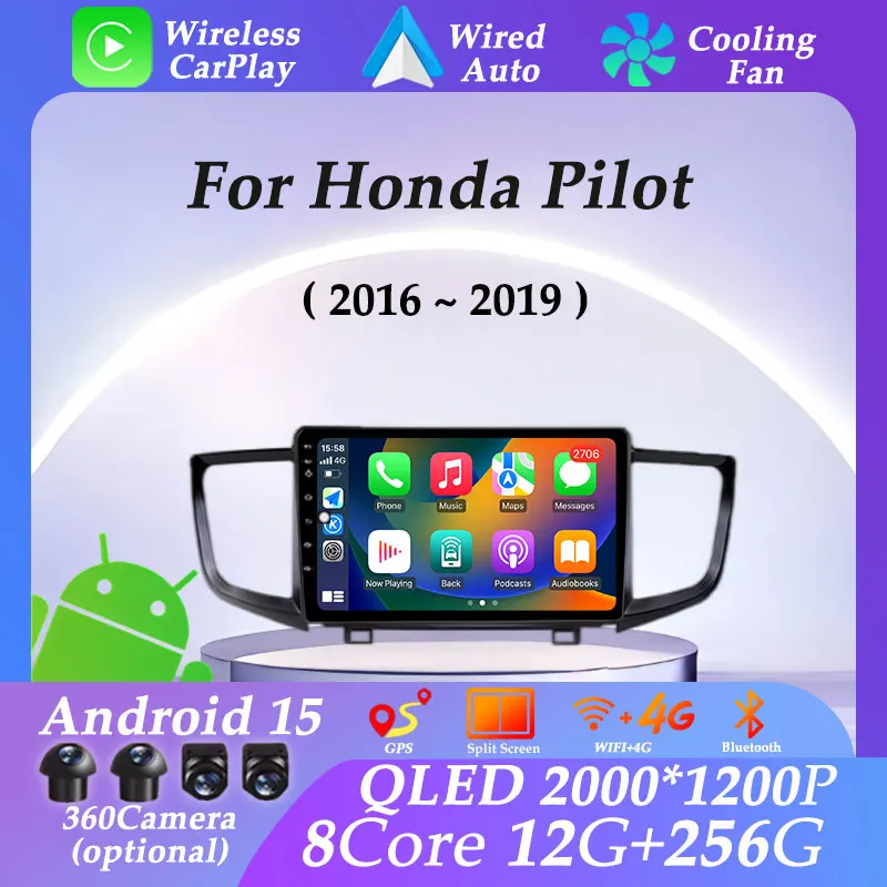 

Android 15 Car Radio for Honda Pilot 2016-2019 GPS Navigation Split Screen Multimedia Player Video DSP Stereo Carplay Auto Wifi