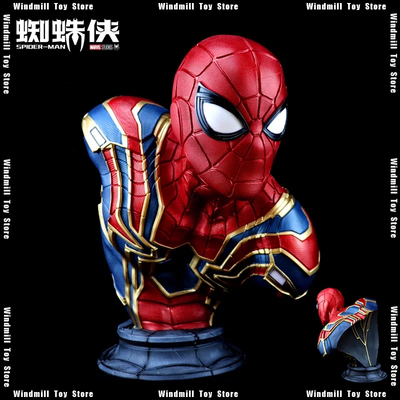 

38cm Spider Man Combat Clothing Bust Resin Popular Anime Character Models Desktop Decor Collection Statue Ornament Gifts Toys