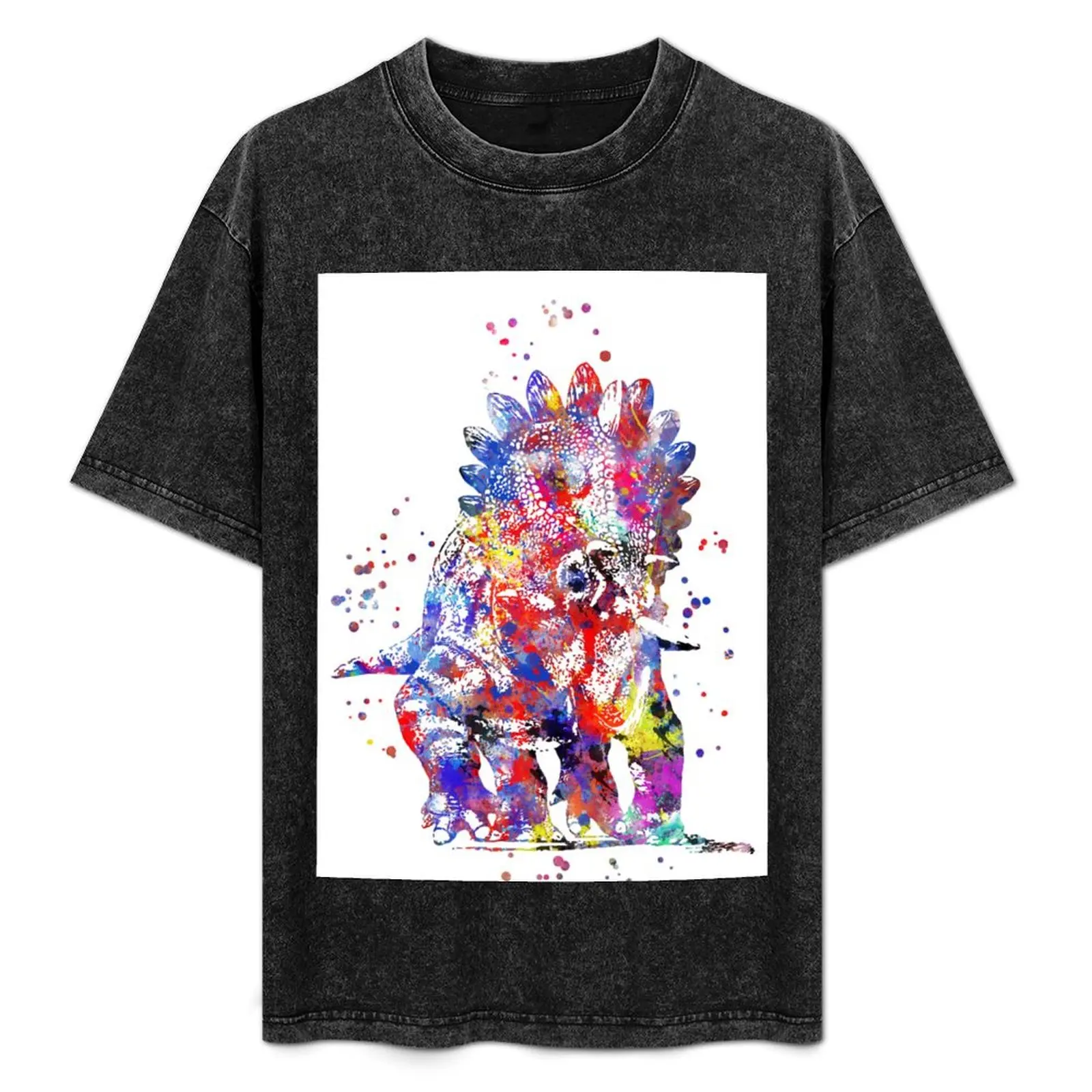 

Triceratops, dinosaur, Triceratops print art T-Shirt Casual Loose Fit Short Sleeve T-Shirt