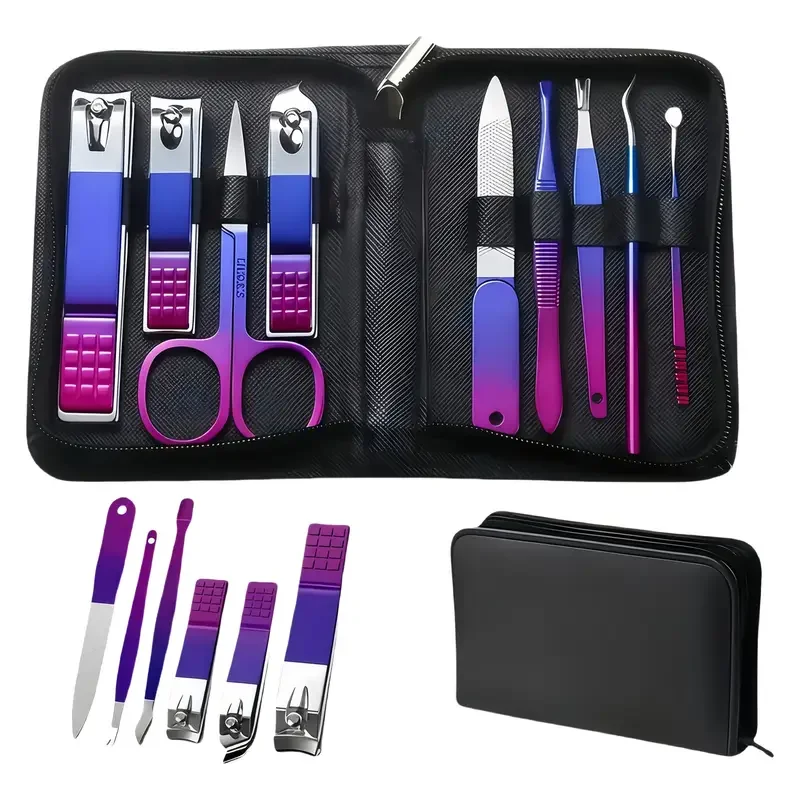 

Nail Clipper Set, Flat-Cut Nail Clippers, Nail Art Tools, Gradient Home 9-Piece Set, Portable Beauty Tools, Nail Clippers