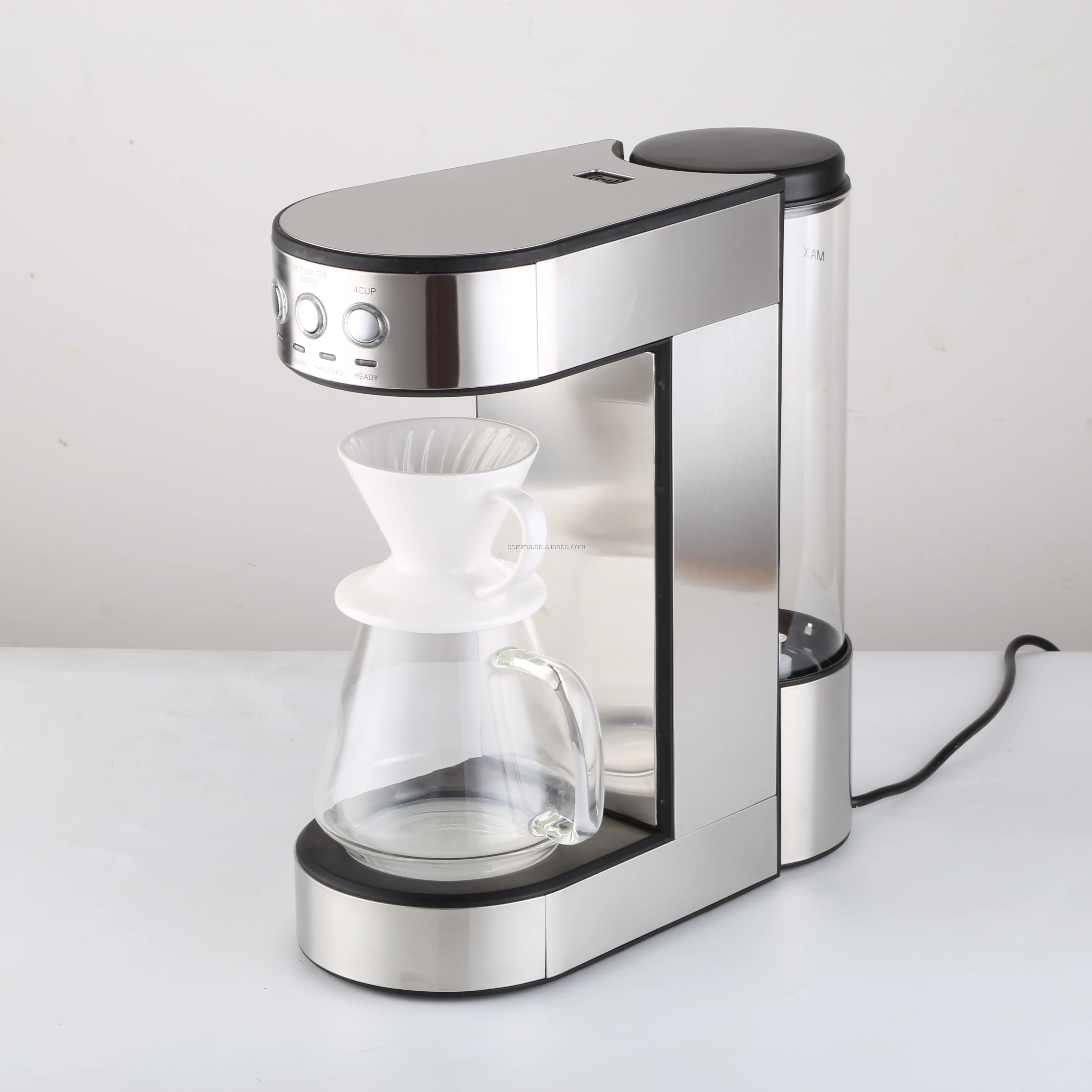 Drip Coffee Machine for CRM4106 Stainless Steel Material One Click Operation  Design Coffee Machine With Filter Cup and Glass