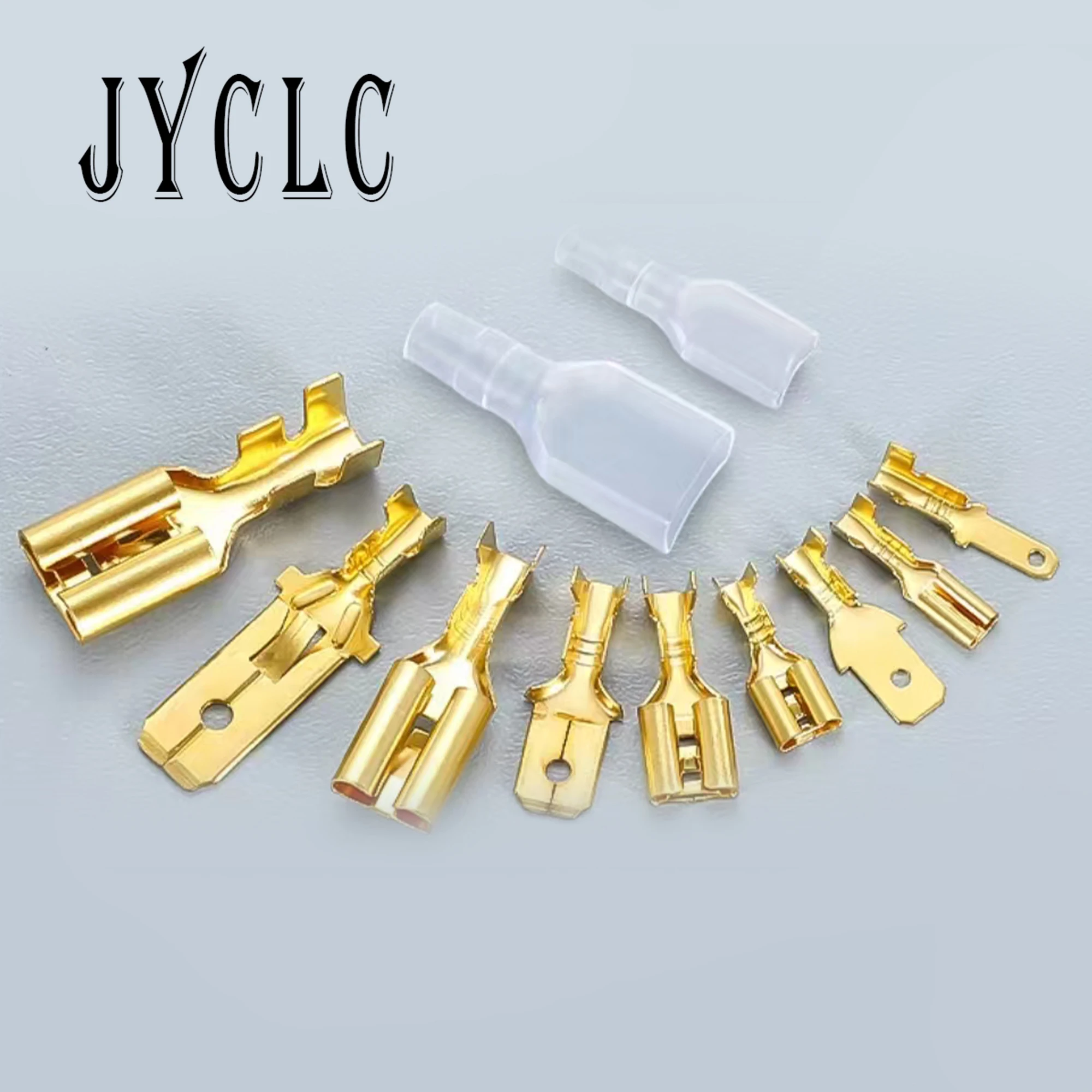 

100pcs male and female plug-in terminals all copper inner core surface tinned cold crimping 2.8/4.8/6.3mm terminals