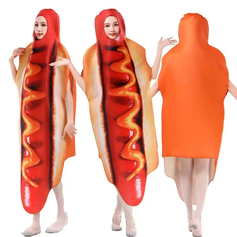 

loween Hot Dog Jumpsuit Food Costume Role-plang Outfit Women's Ethnic Stage Costume Spring 2023 No Brand Registered Trad...