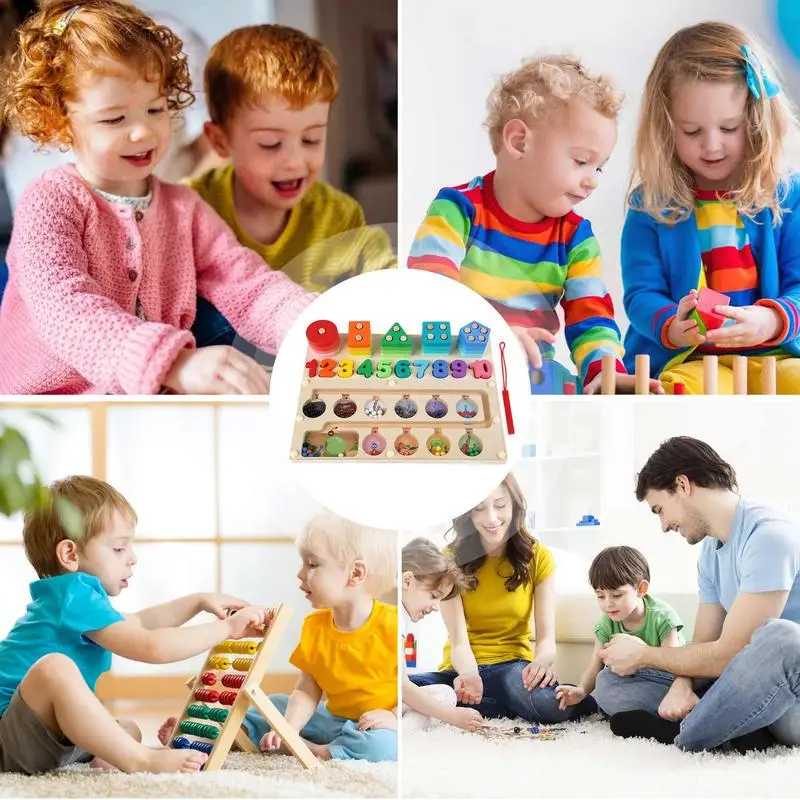 유아 교육 학습용 마그네틱 퍼즐, 카운팅 퍼즐 보드, 카운팅 매칭 장난감, 퍼즐 활동 보드, 목재 파인