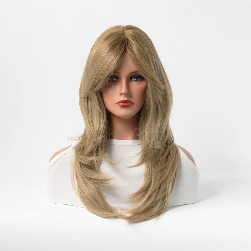 

New product gradual change inner buckle wig high temperature silk oblique bangs gradual change wig headgear