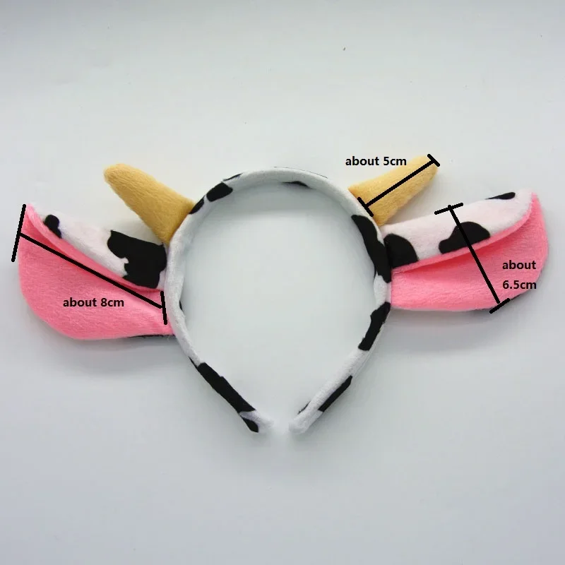 Adults Kids Plush Boy Men Animal Milk Ear Cow Headband Bow Tie Tail   Birthday Party Cosplay Costume Christmas Halloween