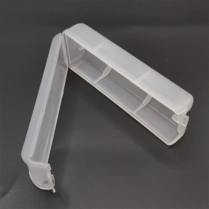 Scatola di immagazzinaggio batteria in PP da 1 pezzo per bianco smerigliato esteso a sezione singola 18650 a punta