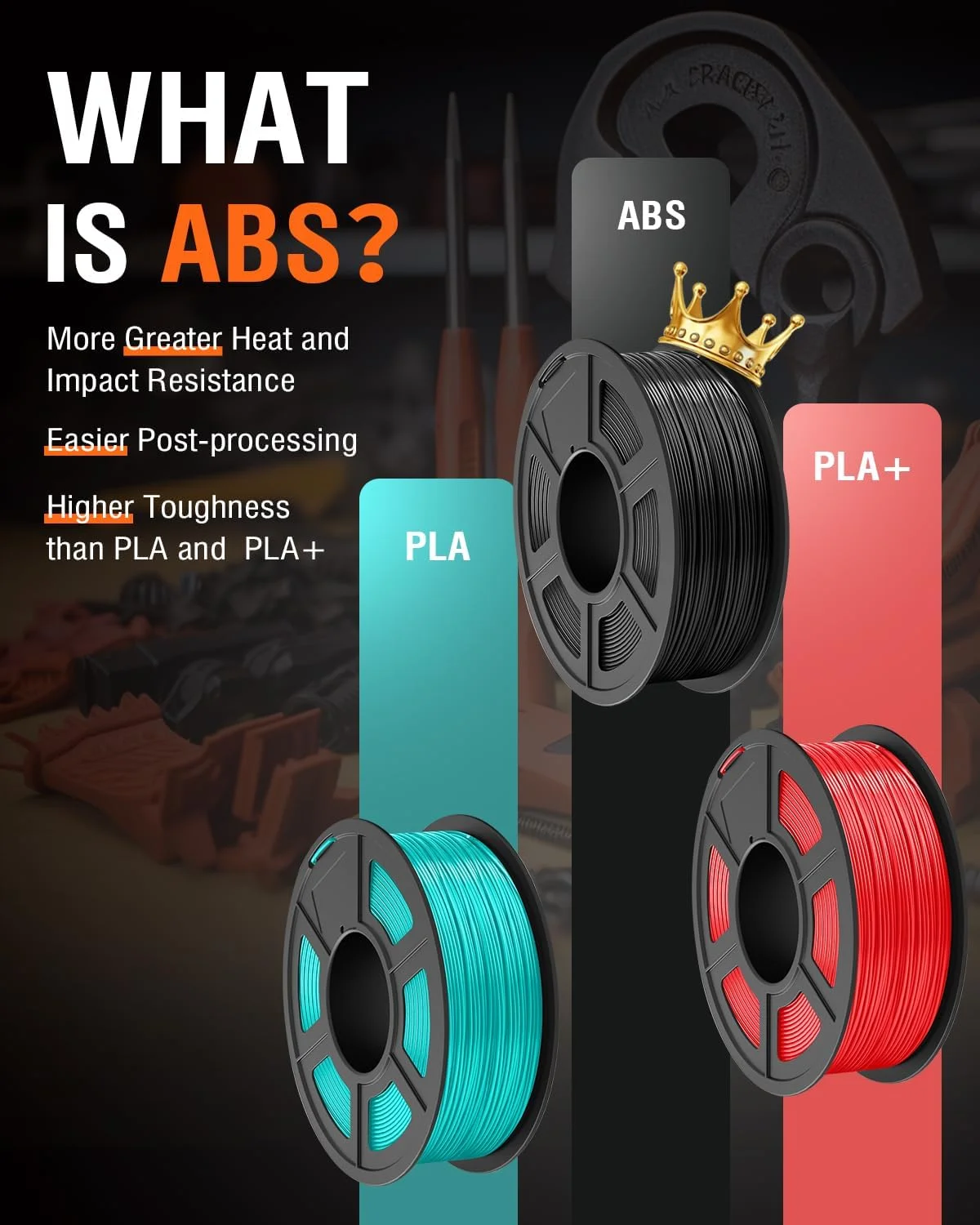 JAYO 1000G ABS/ASA Filament 3D 1,75 mm Mocny i Wytrzymały Filament do Drukarek 3D Idealny do Prototypów Funkcjonalnych i Mechanicznych — zdjęcie produktu 3