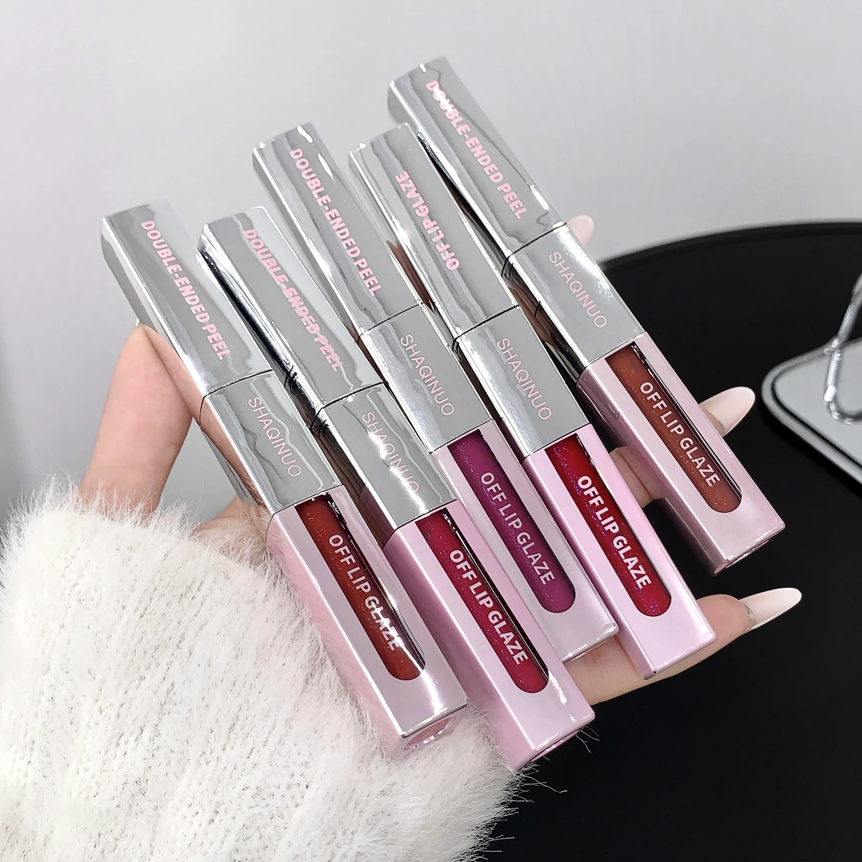 SHAQINUO Peel off Stain & Lip Oil Duo - Dual Action Lip Treatment for Instant Color And Hydration Waterproof Transferproof