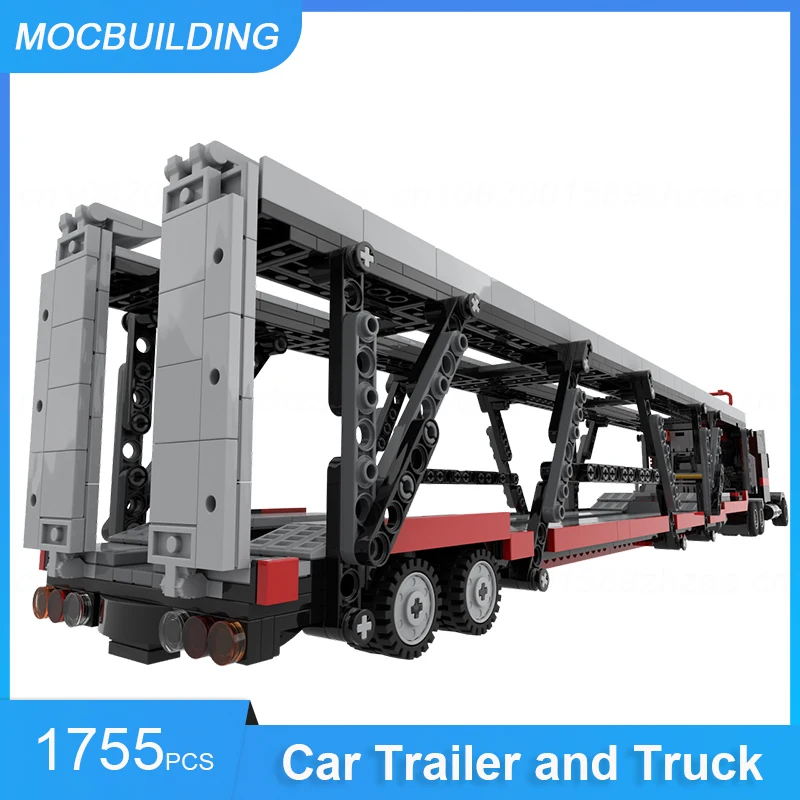 MOC Building Blocks Car Trailer and Truck Model Transportation DIY Assemble Bricks DIY Assemble Bricks Xmas Toys Gifts 1755PCS