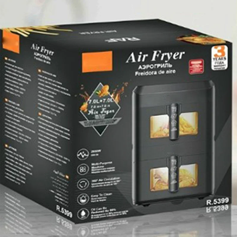 Dual‑Basket 2×6.5L Smart Air Fryer Multi‑Function Convection Oven
