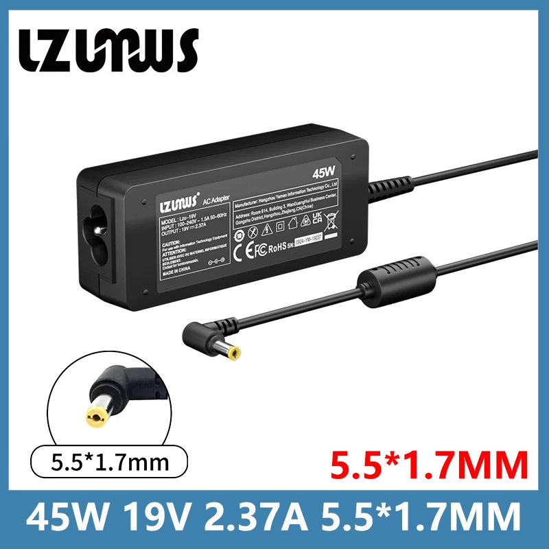 45W 19V 2.37A 5.5*1.7MM AC Laptop Adapter Charger For Acer Aspire E5-553 E5-573 E5-574 E5-575 E5-711 E5-721 Series Notebook