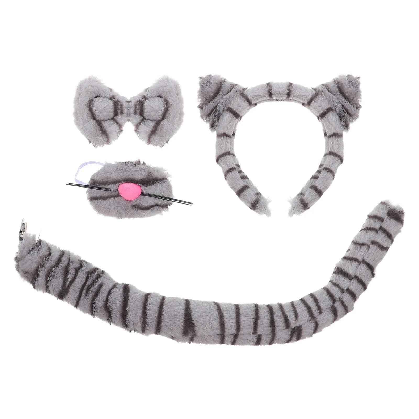 1 Set Katzenmuster Tier-Stirnband Kinder Karneval Party Cosplay Zubehör Weiches Wiederverwendbares Kostüm-Requisit für Kinder-Events