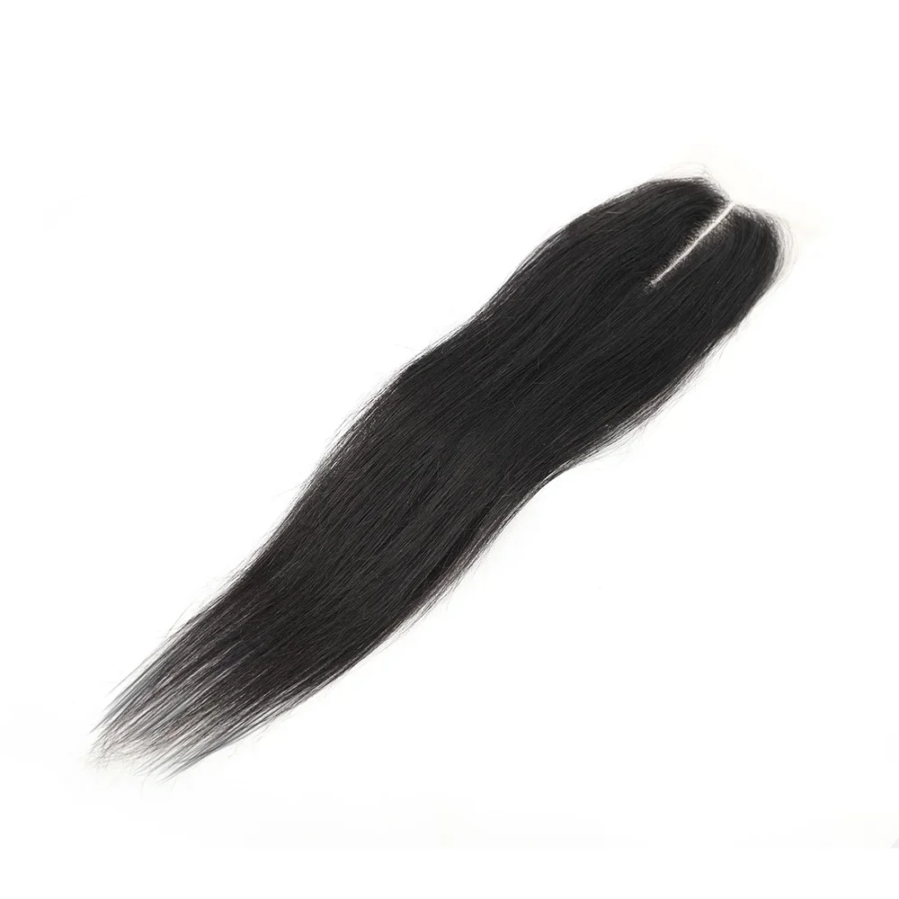 Cierre de encaje de onda corporal, cabello humano Real vietnamita, cabello liso, cabello Remy, 2x6, Kim K