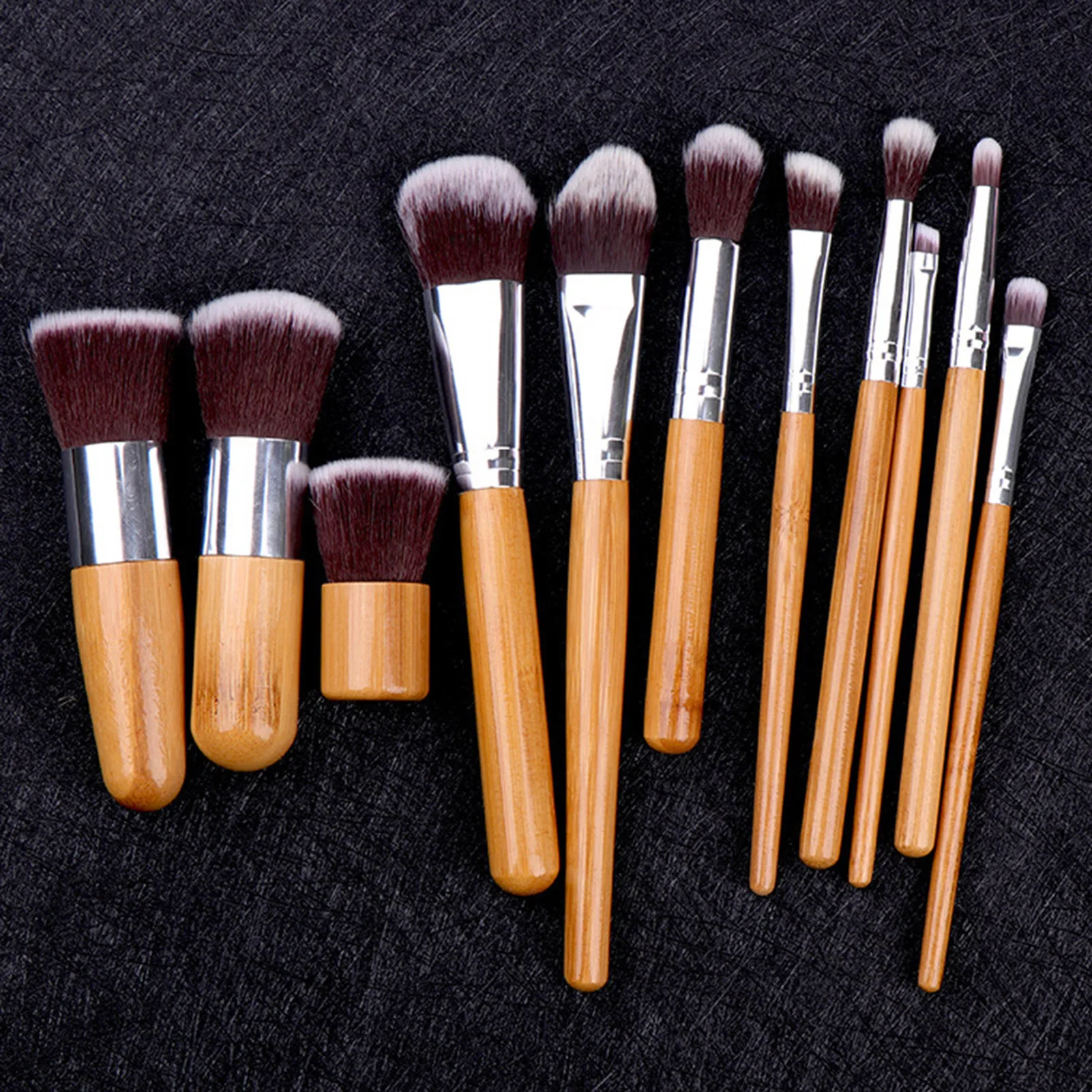 11PCS Premium Cosmetic Brush Set Concealer Eye Shadows Blush with Organizer Bag for Smudge & Angled Eyeliner