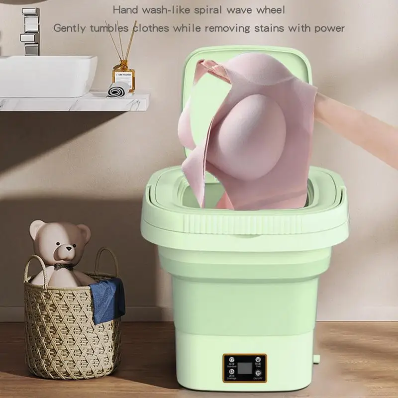 Mini opvouwbare wasmachine Mini draagbare wasmachine met 8L capaciteit Slimme timing Ruisonderdrukking en krachtig voor appartement