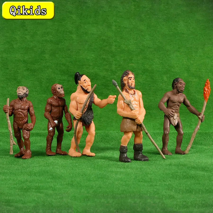 Simulation Human Evolution of Man Primitive Human Prehistoric Life Animal Models Historical Educational Figurines Toys Kids Gift