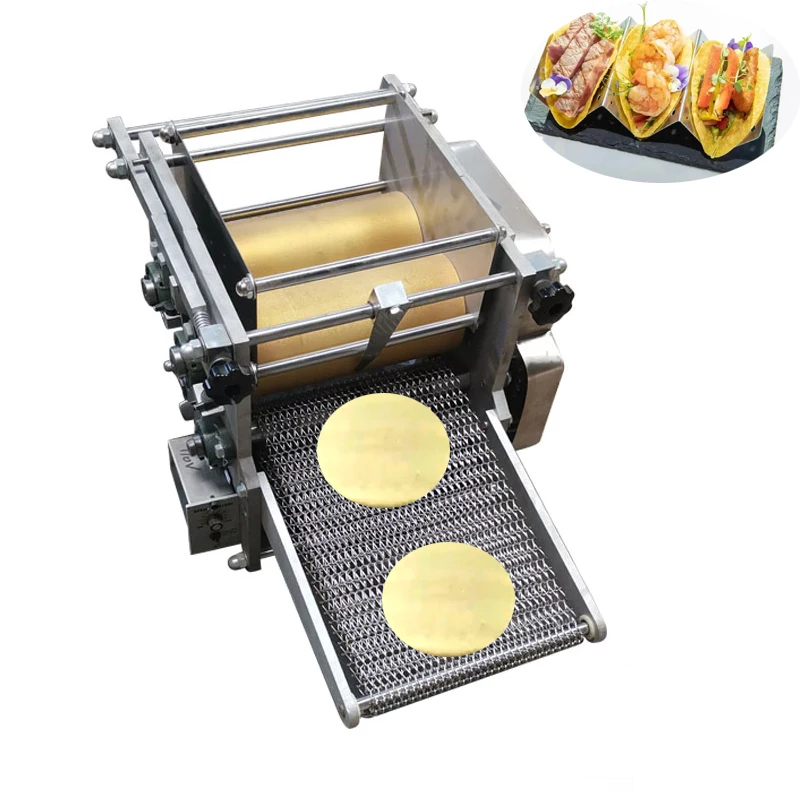 Mesin pembuat tepung jagung otomatis, 5-20cm otomatis, mesin pembuat Tortilla, mesin Tekan Taco Industriel, mesin roti Tortilla kecil