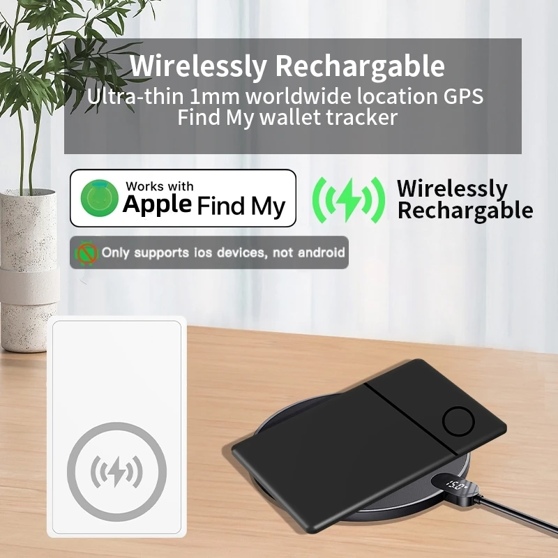 For Apple Find My Smart Air Card Finder GPS Tracker Bluetooth Locator IPX6 Chargeable Ultrathin Smart Tag Wallet Bag For Iphone