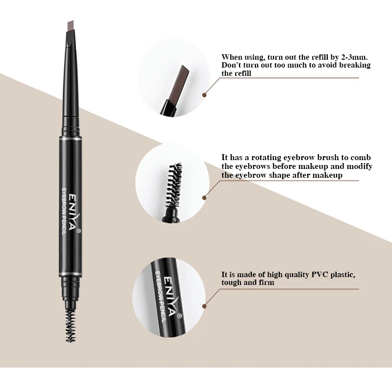 2 Colors Eyebrow Cosmetics Pencil Waterproof Double-headed Brow Pen Natural Long Lasting Makeup Paint Eyebrow Pencil