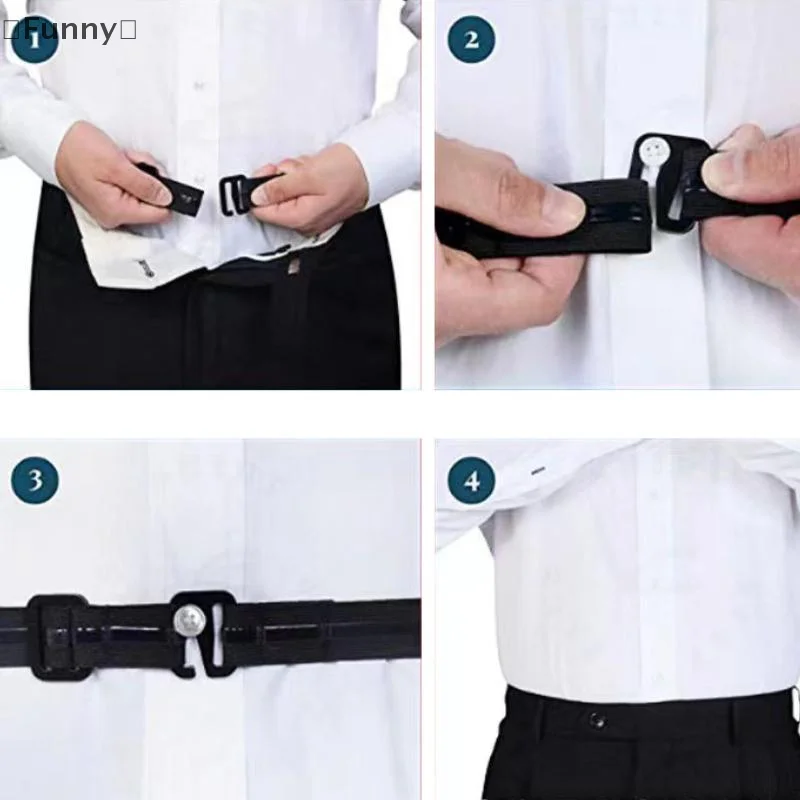 maveraFunny VauasAntirughe Camicia Gripper Strap Cintura elastica antiscivolo Lunghezza regolabile per asegurar l'orlo della camicia