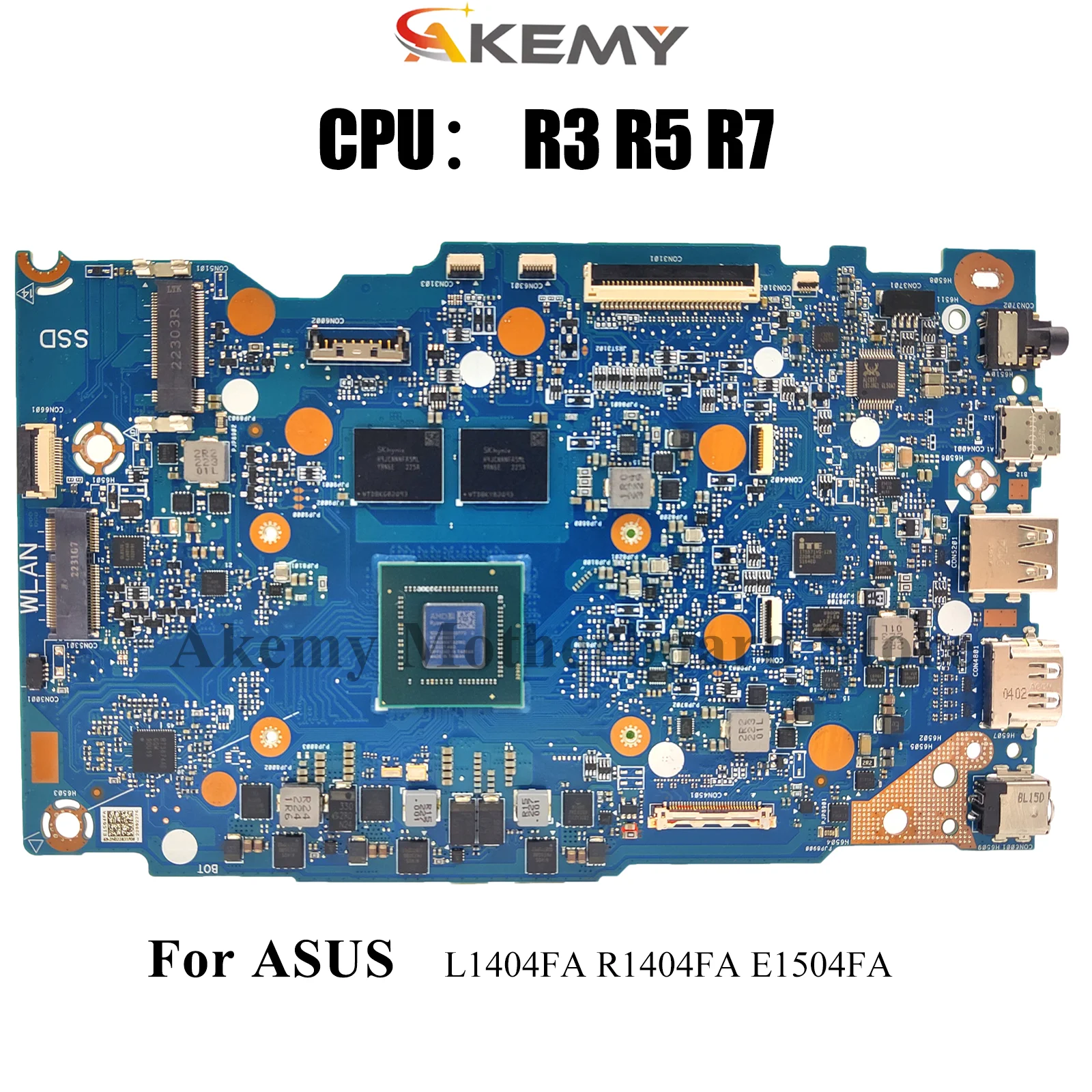 

E1504GA Материнская плата для ноутбука ASUS EeeBook E14 E1404F E1504FA L1404FA R1404FA Материнская плата с процессором R3 R5 R7 100% tests OK быстрая доставка