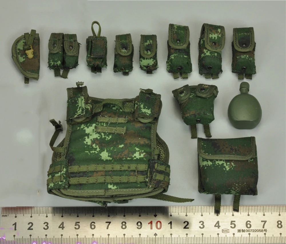 In Stock 1/6th FLAGSET FS 73028 Military Armed Police Chest Vest Bag Kettle Model For 12inch Action Body Collectable