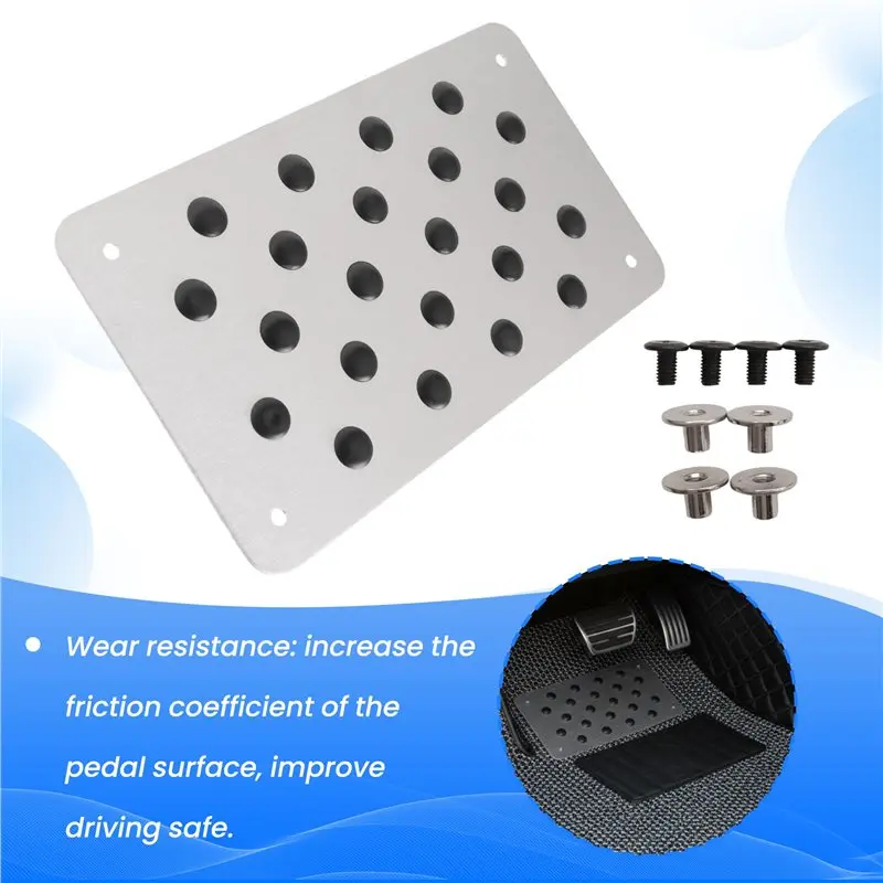 A02Q-Aluminum Alloy Car Non-Slip Plate Carpet Pedal Floor Mat Environmental Rubber Car Accessories Styling