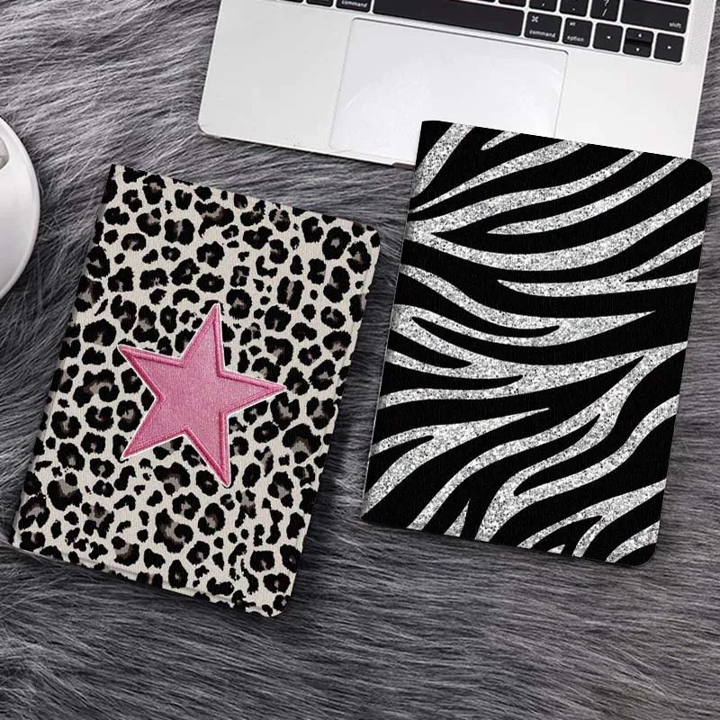

Pink Star Leopard Pattern Tablet Case For Samsung Galaxy Tab S7 S8 S9 S10 FE Lite Gift
