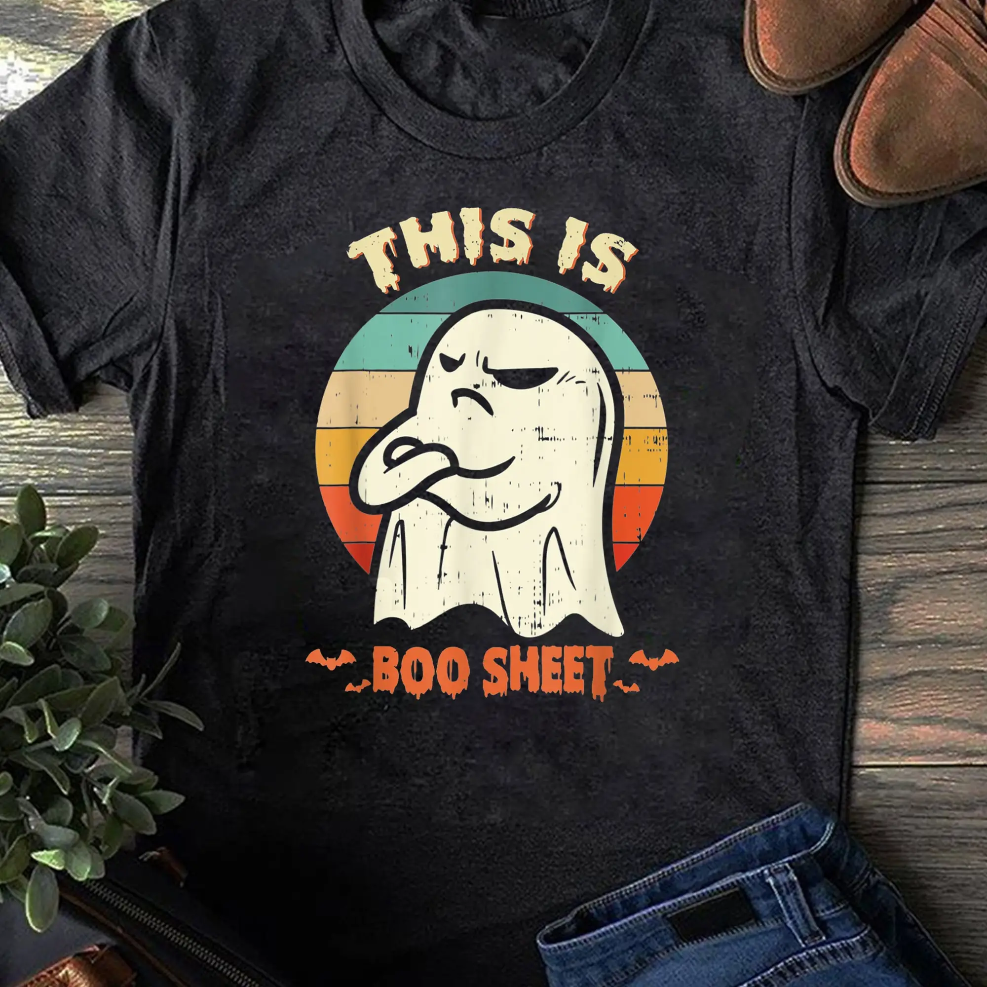 

Funny Halloween This Is Boo Sheet Ghost T Shirt Spooky Too Old For