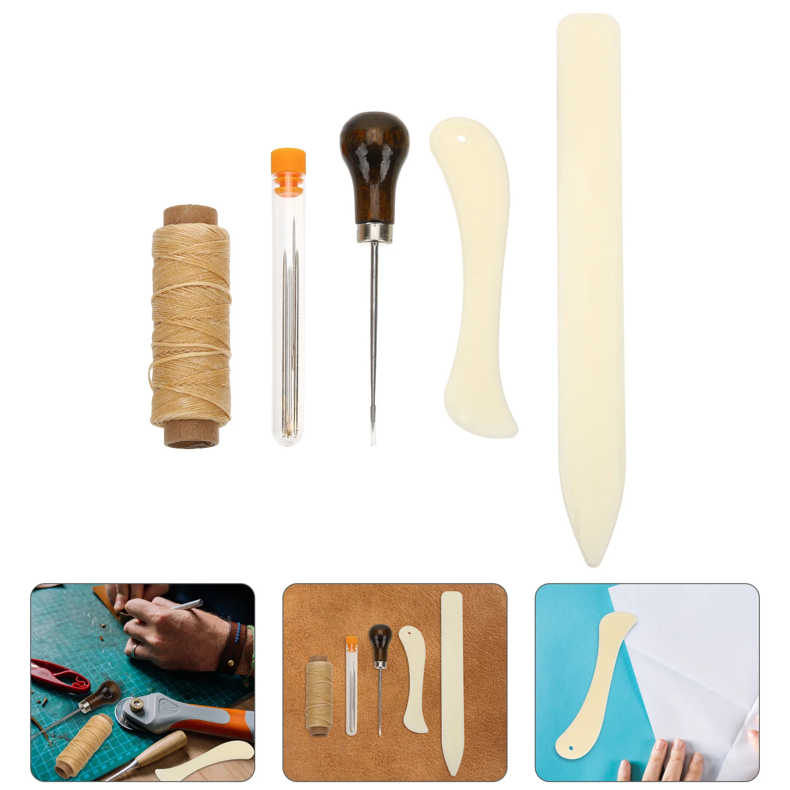 Bookbinding Kit Materials Suite DIY Working Tool Wood Tools Craft Supplies Sewing Awl