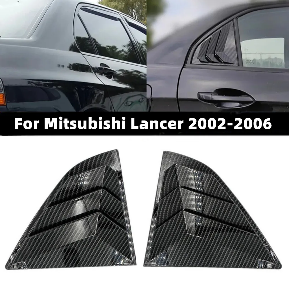 

Для Mitsubishi Lancer 2002 2003 2004-2006 ABS пластик заднее окно четверть жалюзи крышка боковое вентиляционное отверстие отделка автомобильные клейкие аксессуары